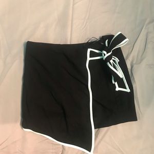 Black front tie skort